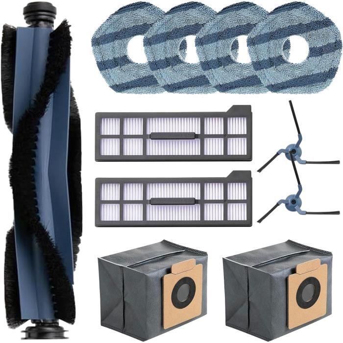 Ersatz-Bürstenwalzen Für Eufy X10 Pro Omni Saugroboter – 2-teiliges Set Mit Reinigungsbürste, Gummi/Nylon