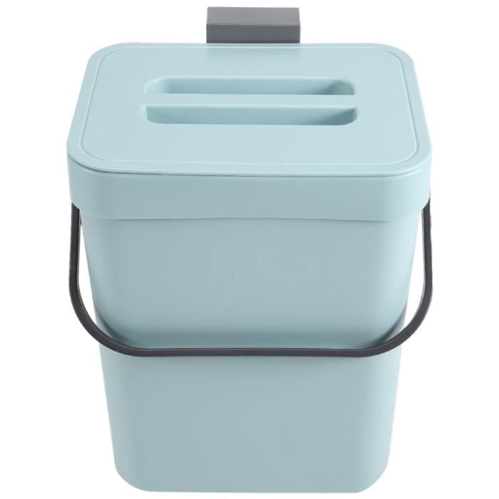 Corbeille à Compost De Cuisine 1,9 Gallon (7 Litres) - Seau à Déchets Organiques Avec Couvercle Gris
