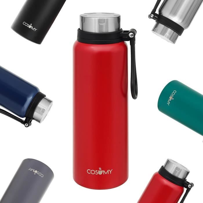 Bouteille Isotherme 1L Avec Infuseur à Thé - Thermos De Voyage En Acier Inoxydable Étanche