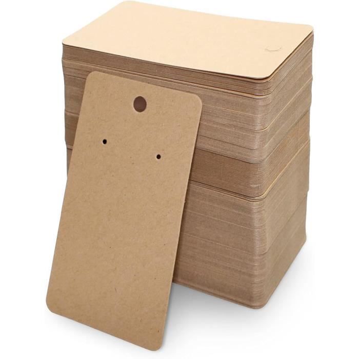 100 Cartes De Présentation Pour Bijoux - Support Pour Boucles D'oreilles, Colliers, Bracelets - Carton Avec Trous Prédécoupés, Idéal DIY Et Vitrine