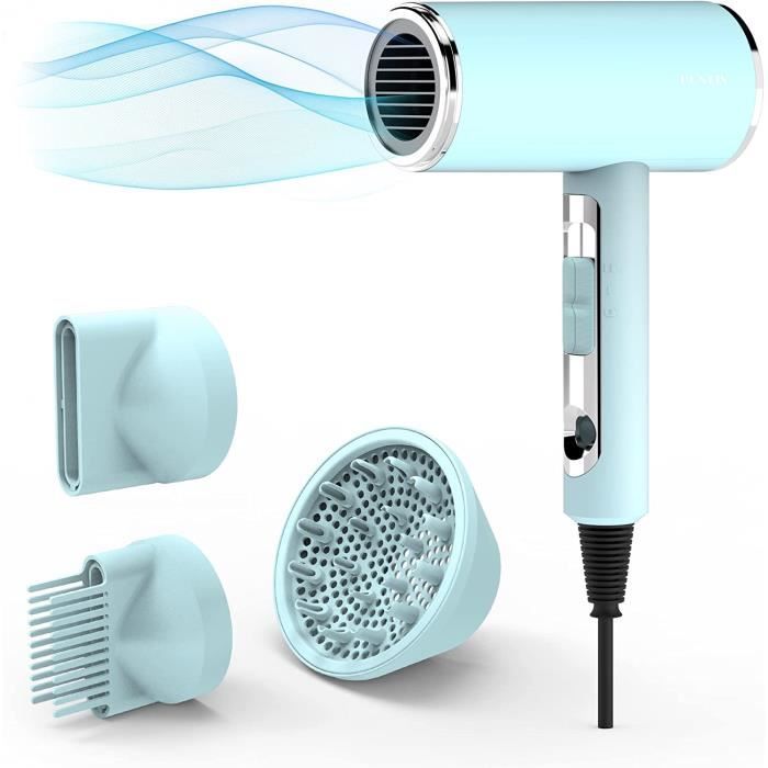 FUNTIN Sèchecheveux seche cheveux diffuseur seche cheveux Ionique(Puissant 2200W, antifrizz, 3