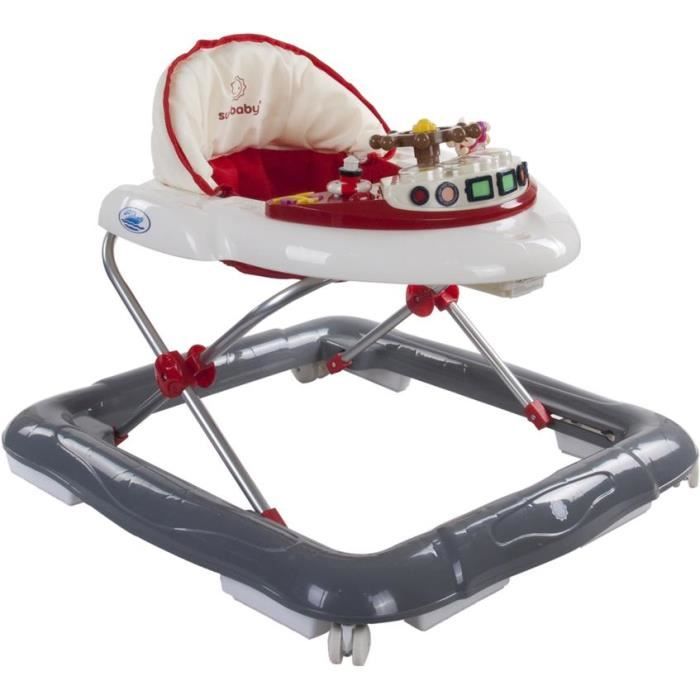 Trotteur interactif sons lumi res b b 6 12 mois Marine Cr me et