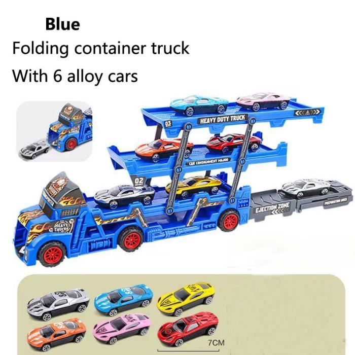Donaky Camion Transporteur Voiture Jouet Pliable 3 Couches Avec 12 Voitures - Rouge