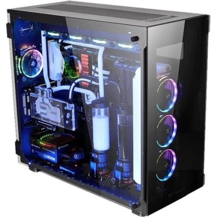 GAMDIAS Boîtier PC ATX Avec Verre Trempé, 4 Ventilateurs ARGB Intégrés