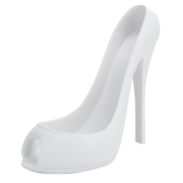 Porte-bouteille Chaussure à Talon – Décor Bucolique Fleuri – Liège Et Céramique – Idée Cadeau Originale