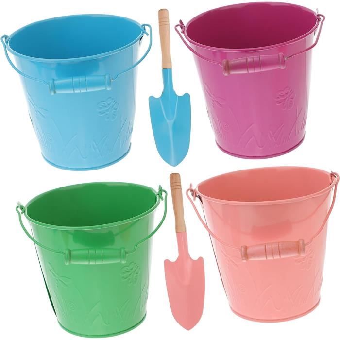 Chariot De Sable Rempli Licorne, L : 31 Cm, 6 Pièces, Seau, Chariot, Pelle, Râteau, 1 Moule à Sable