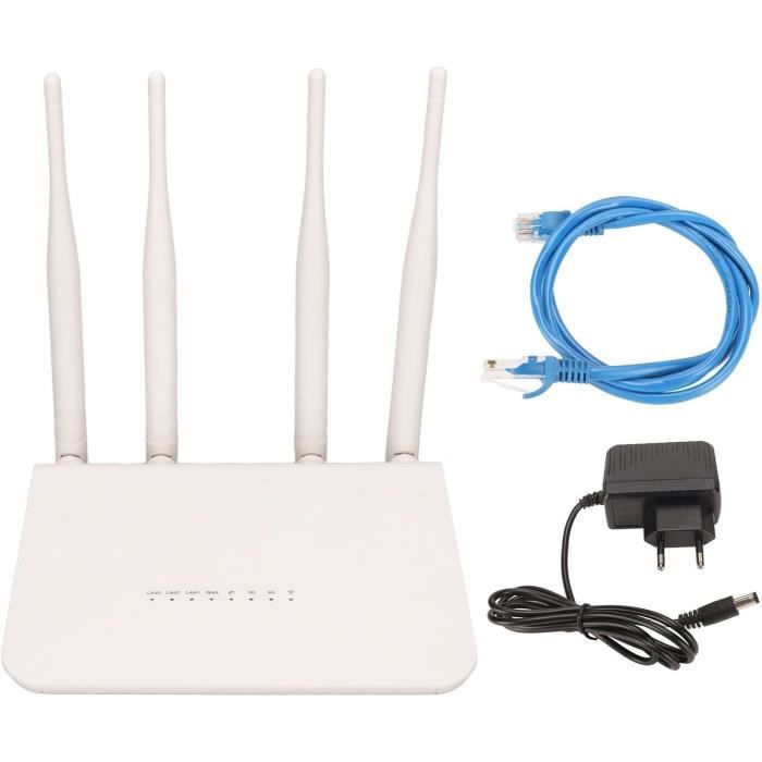 Routeur 4G LTE Elprico CPE – 300 Mbps WiFi Hotspot 4 Antennes – Carte SIM – Idéal Maison Bureau Connexion Stable Partout