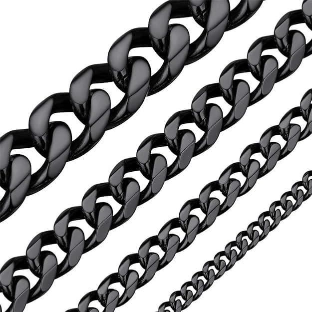 Chaîne Homme Acier Inoxydable 316L Chirurgical Argent - Collier Cubaine Grosse Maille 7/9/11/13mm, Longueurs 45-75cm Pour Garçon Ado Ras Du Cou