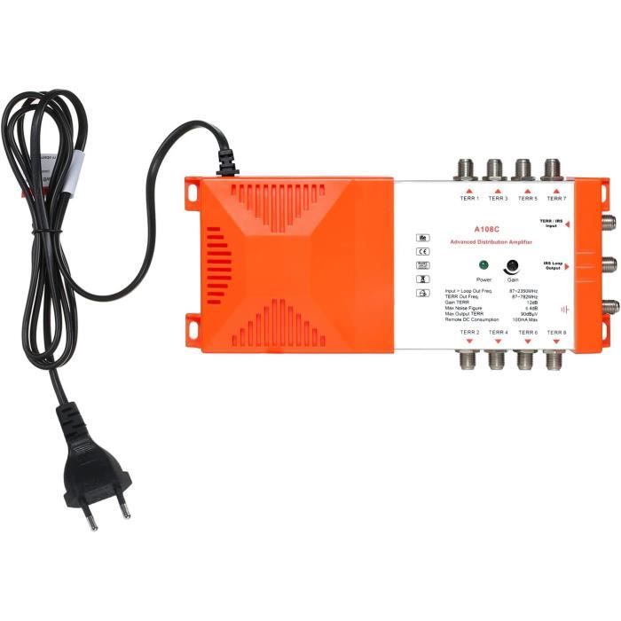 Amplificateur Antenne TV HUIOP 8 Voies - 87-2350 MHz Gain élevé | Pour TV Et Radio Terrestre
