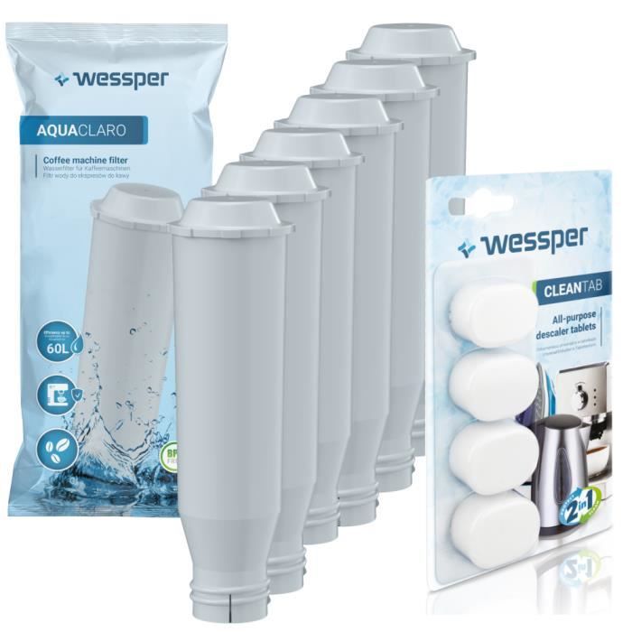 Wessper Jeu de 6 pièces filtre à eau Wessper AquaClaro pour machine à