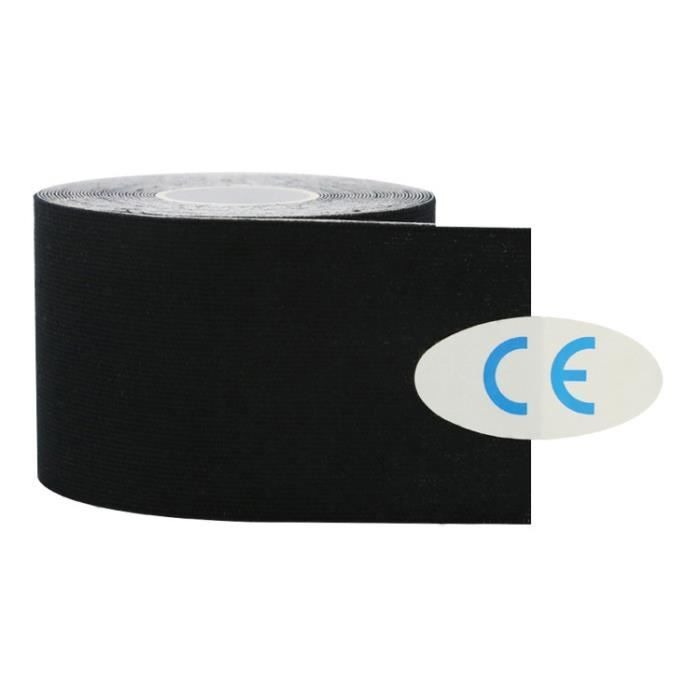 Rouleau De Ruban Kinésiologique (KT Tape) - 2 Pouces X 16.4 Pieds, Coton Élastique, Noir