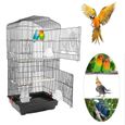 Cage à oiseaux en fil portable oiseau volière cage maison d'oiseau cage à animaux 46 * 36 * 93cm-1