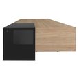 SYMBIOSIS Table basse KUBE vintage mélaminée décor chêne et noir - L 89 x l 67 cm-1