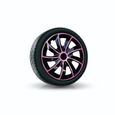 Enjoliveurs de roue pour jantes en acier NRM Quad Bicolor Jeu de 4 enjoliveurs bicolores Plastique ABS (noir/rose 14")-1