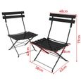 Ensemble de 2 chaises de jardin pliantes YYIXING® - Métal Noir - Pour 2 personnes - Capacité de charge 100 kg-1