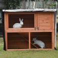 Sunjuly 4FT Rabbit Hutch Universal Double Decker Bunny Cage anti-poussièreimperméablefermeture éclair pour le lapin en hiver (N 1472-1