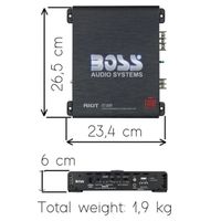 BOSS Audio Systems Riot R1100M Amplificador Monofónico Clase AB 1100W Max - Potencia Y Control Total Para Tu Subwoofer Con Mando Remoto
