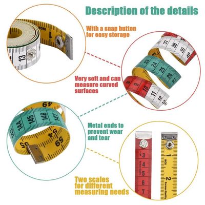 Lot De 6 Mètres Ruban De Couture – 150 Cm, Graduations Claires, Plastique Souple, Pour Corps Et Couture - 9