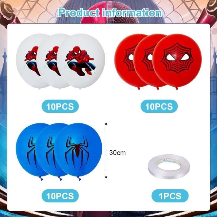 Ensemble De Ballons De Fête Spiderman Pour Anniversaire Enfant, Décoration Colorée