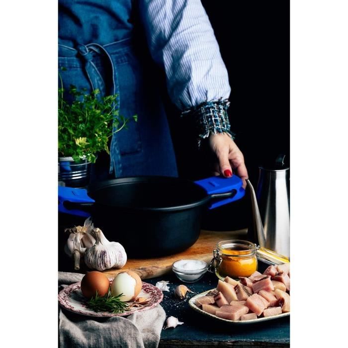 Kamberg - Faitout 32 Cm - Fonte D'Aluminium - Revêtement Type Pierre