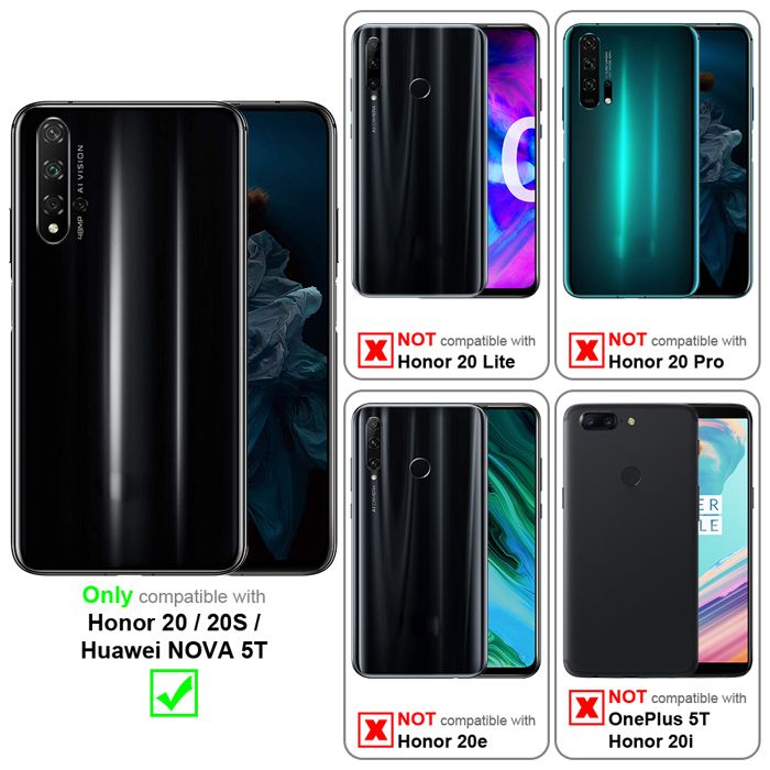 Coque Portefeuille Pour Huawei Honor 20 / 20S / Nova 5T - Dos Transparent - Neuf