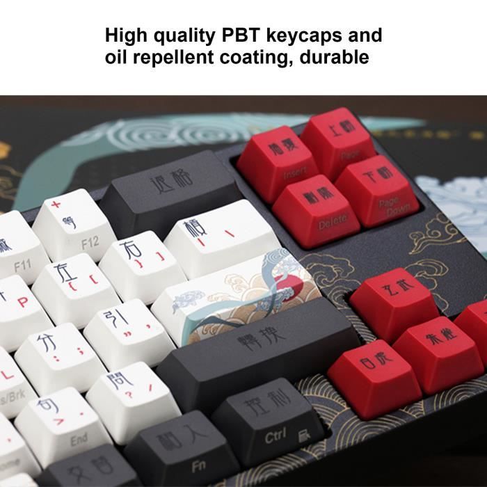 EBTOOLS Keycaps de clavier 123 pièces PBT Keycap OEM hauteur conception ...