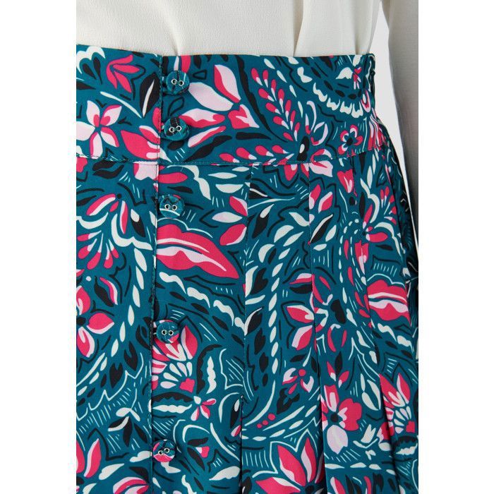 Jupe Courte Bonmarché Taille 50 – Noire à Fleurs, Viscose, A-line, Avec étiquettes