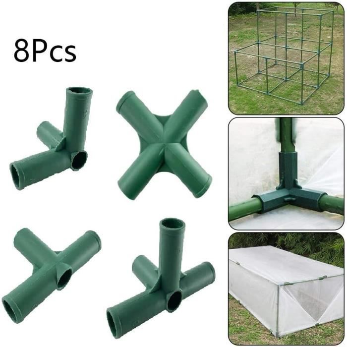 Kit De 20 Connecteurs Pour Cadre De Jardin Et Serre - Plastique PP Robuste Diamètre 11 Mm