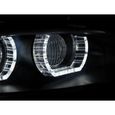 Paire de feux phares BMW serie 3 E92 / E93 06-10 angel eyes LED 3D DRL noir-2