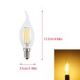 20 X E14 Forme Bougie LED 4W Filament Ampoule LED Lampe Blanc Chaud 2700k Flame Tip Bright Lampe 400LM Pas dimmable  AC220-240V-2