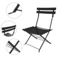Ensemble de 2 chaises de jardin pliantes YYIXING® - Métal Noir - Pour 2 personnes - Capacité de charge 100 kg-2