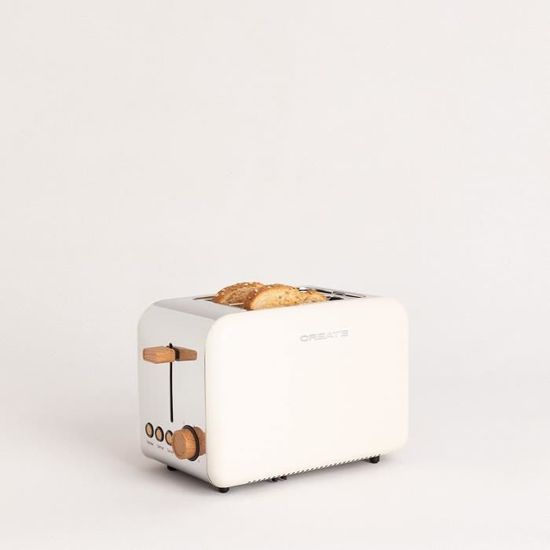 CREATE - TOAST RETRO - Grille pain pour tranches larges Blanc cassé -  Fentes XL, 6 niveaux de puissance29 - Cdiscount Electroménager