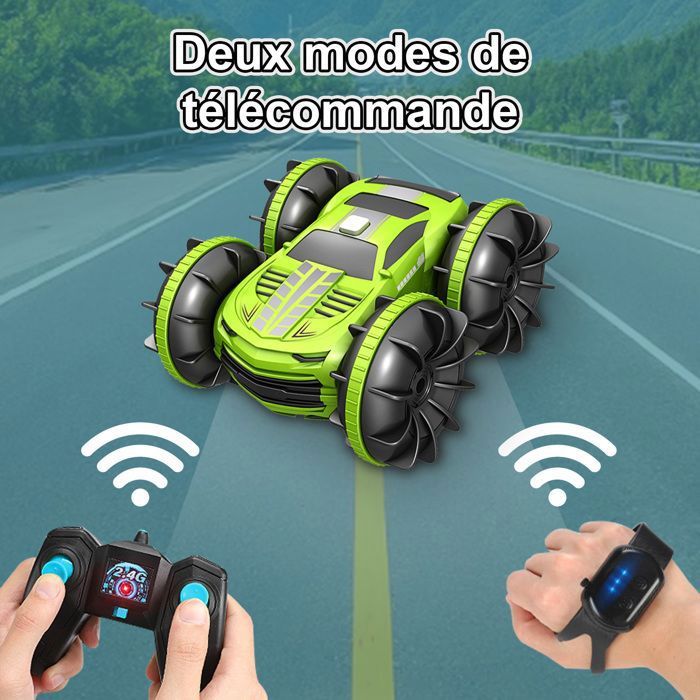 Voiture Cascade Électrique Pour Enfants – Rotation 360°, LED, Sons, Télécommandée – Jouet Cadeau Pour Anniversaire, Noël, Fêtes