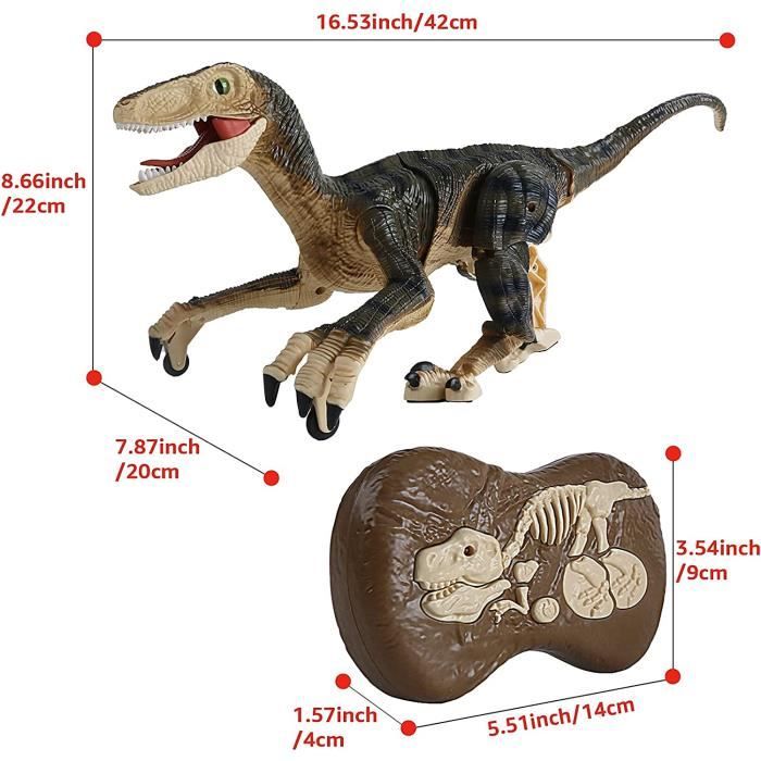 MindWissUp – Jouet Dinosaure Télécommandé – T-Rex 2.4 GHz – Lumière, Son, Brume – 36,5 X 14 X 19 Cm
