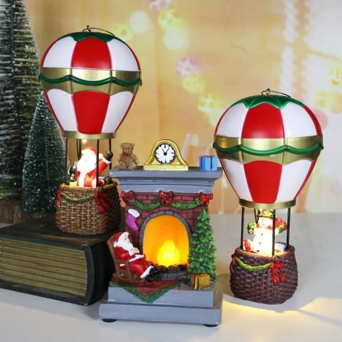 Décorations De Noël En Montgolfière, 2 Pièces De 17 Cm, Figurines