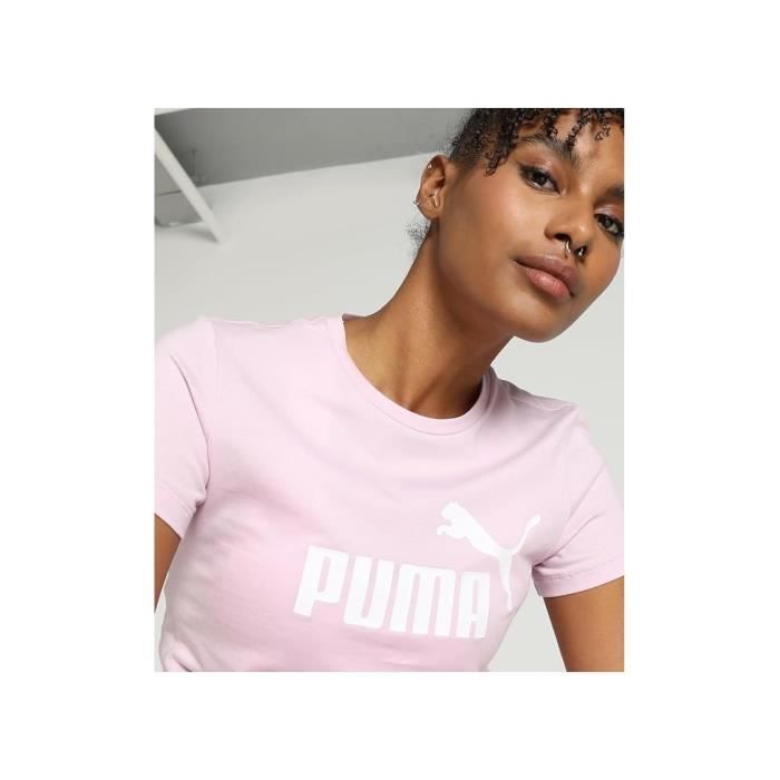 T shirt Femme Puma Essential Logo Tee 586775 60 T L C MAUVE Mauve Cdiscount Pret a Porter