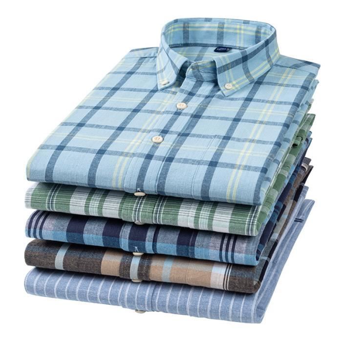 La chemise à carreaux avec les manches courtes pour homme bleue claire Bolf 6522 La chemise à carreaux avec les manches courtes pour homme bleue claire Bolf 6522