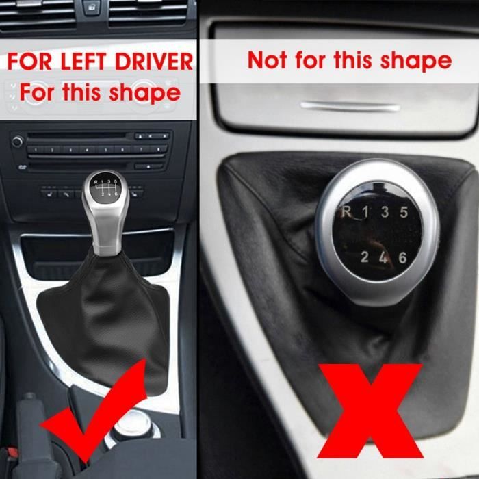 Kit Pommeau De Levier De Vitesse + Soufflet Pour BMW Série 1/2 (E81 E82 E87 E88) - Compatible Boîte 6 Vitesses