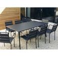 Ensemble table de jardin rectangulaire et 8 chaises avec accoudoirs en métal - Collection Palavas-3