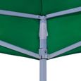(418473) [Meilleures Mobiliers] Toit de tente de réception Décor - Auvent de Remplacement Toile de Tonnelle 3x3 m Vert 270 g-m²-3