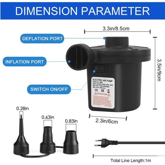 Enowelir Gonfleur Électrique, Pompe Gonflage Gonfleur Degonfleur Avec 3 Buses Pour Matelas Gonfleur Piscine Gonflable Coussin Gonflablepompe Electrique Avec Adaptateur Voiture Maison 89809645 Enowelir Gonfleur Électrique, Pompe Gonflage Gonfleur Degonfleur Avec 3 Buses Pour Matelas Gonfleur Piscine Gonflable Coussin Gonflablepompe Electrique Avec Adaptateur Voiture Maison 89809645