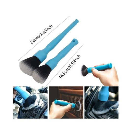PRODUIT NETTOYAGE MULTI-USAGE,Black--Brosse De Nettoyage De Voiture, 16 Pièces, Pour Pneus