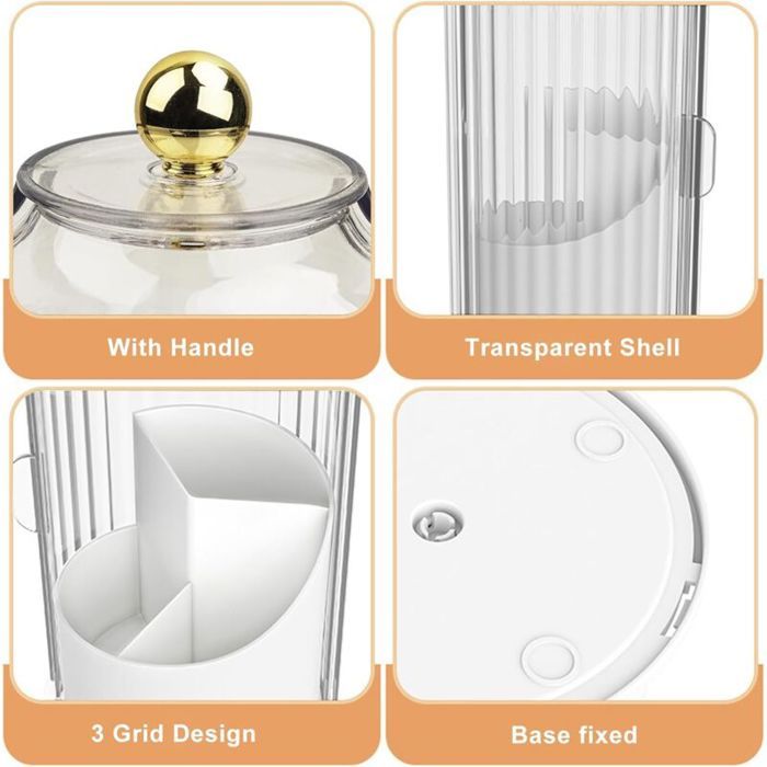 Organisateur Maquillage Rotatif, Rangement Pinceaux Maquillage, Anti-Poussière Rotatif À 360