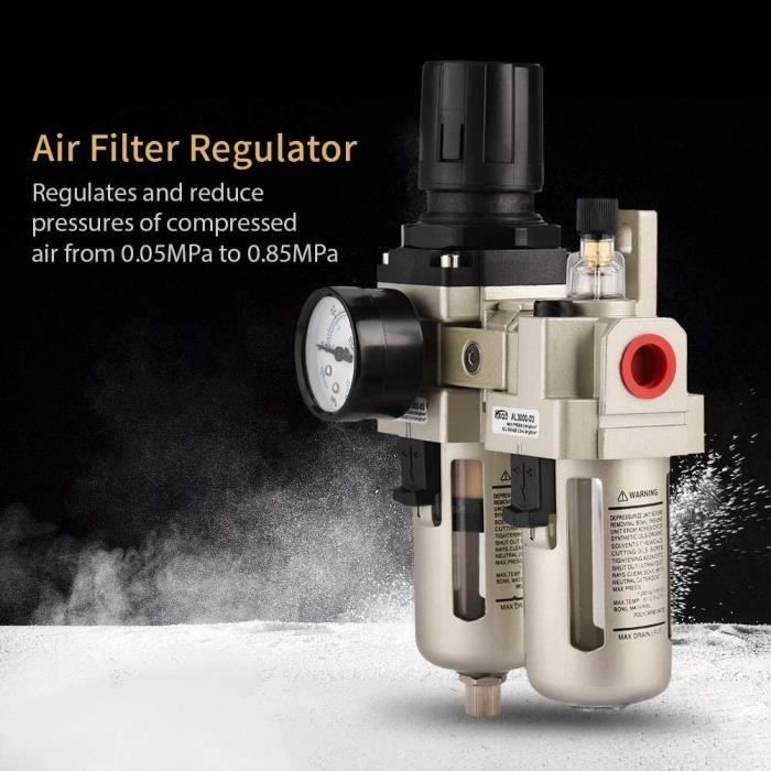 Régulateur Filtre Compresseur Air BSP 1/2" - Piège à Eau Outil Pneumatique