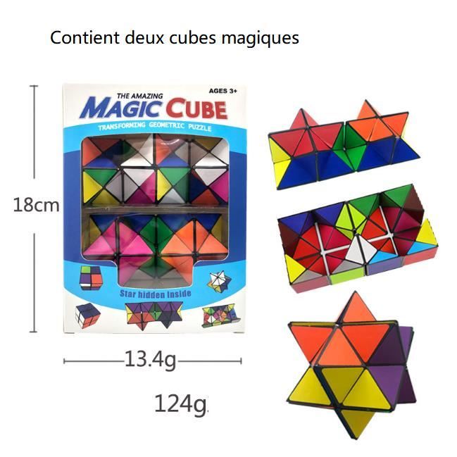 Cube Magique, Magic Star Cube,Cube Infini,Surface Lisse Solide,Soulage Le  Stress et l'anxiété,Cube Durable pour Les Enfants - Cdiscount Jeux - Jouets