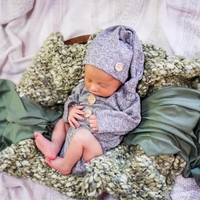 Photographie de bébé garçon, garçon de tenue photo de 0 à 3 mois