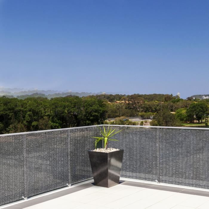 Brise Vue Jardin 60x270cm Opaque | Blanc | Résistant UV Et Intempéries | Avec Cordons Et Attaches | GUOYUYU