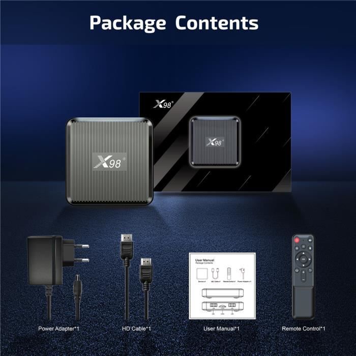 Boîtier X96Q 10.0/Boîte Smart TV 4K 1GB 8GB Quad-Core WiFi Google