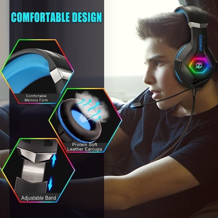Ozeino Casque Gaming Compatible avec PC, PS4, PS5, Xbox Series XS, Xbox  One, Switch et Mobile, Son Surround Stéréo 3D - Cdiscount Informatique