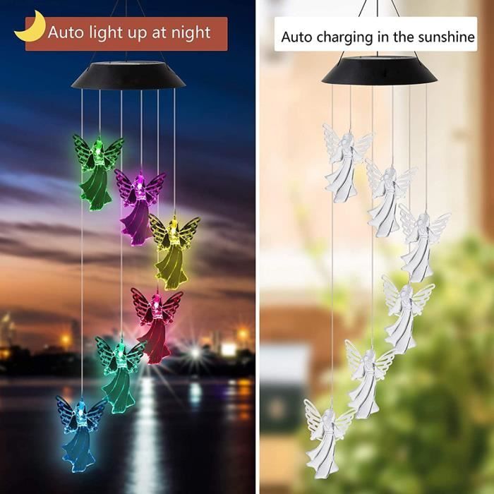 Carillon Solaire à LED - Soleil, Lune Et étoiles - Étanche IP65 - Pour Jardin, Balcon, Terrasse